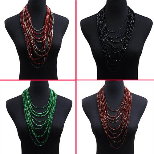 Multi layer resin handmade bead collarbone necklace
