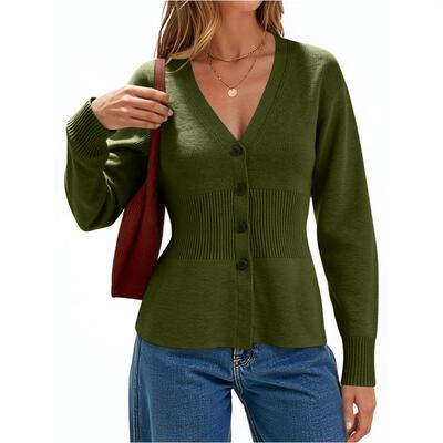 Long sleeved sweater jacket, women's waist cinching