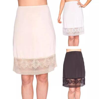 Half length skirt with satin patchwork lace home skirt for