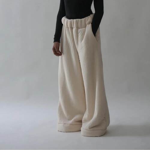 Warm pants, women's wide leg pants