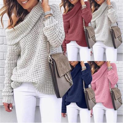 Women's sweaters, high necked knitwear tops