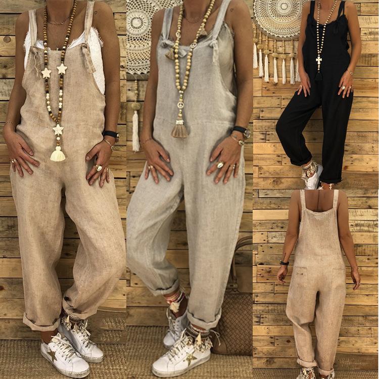 Women's suspender jumpsuit plus size suspender