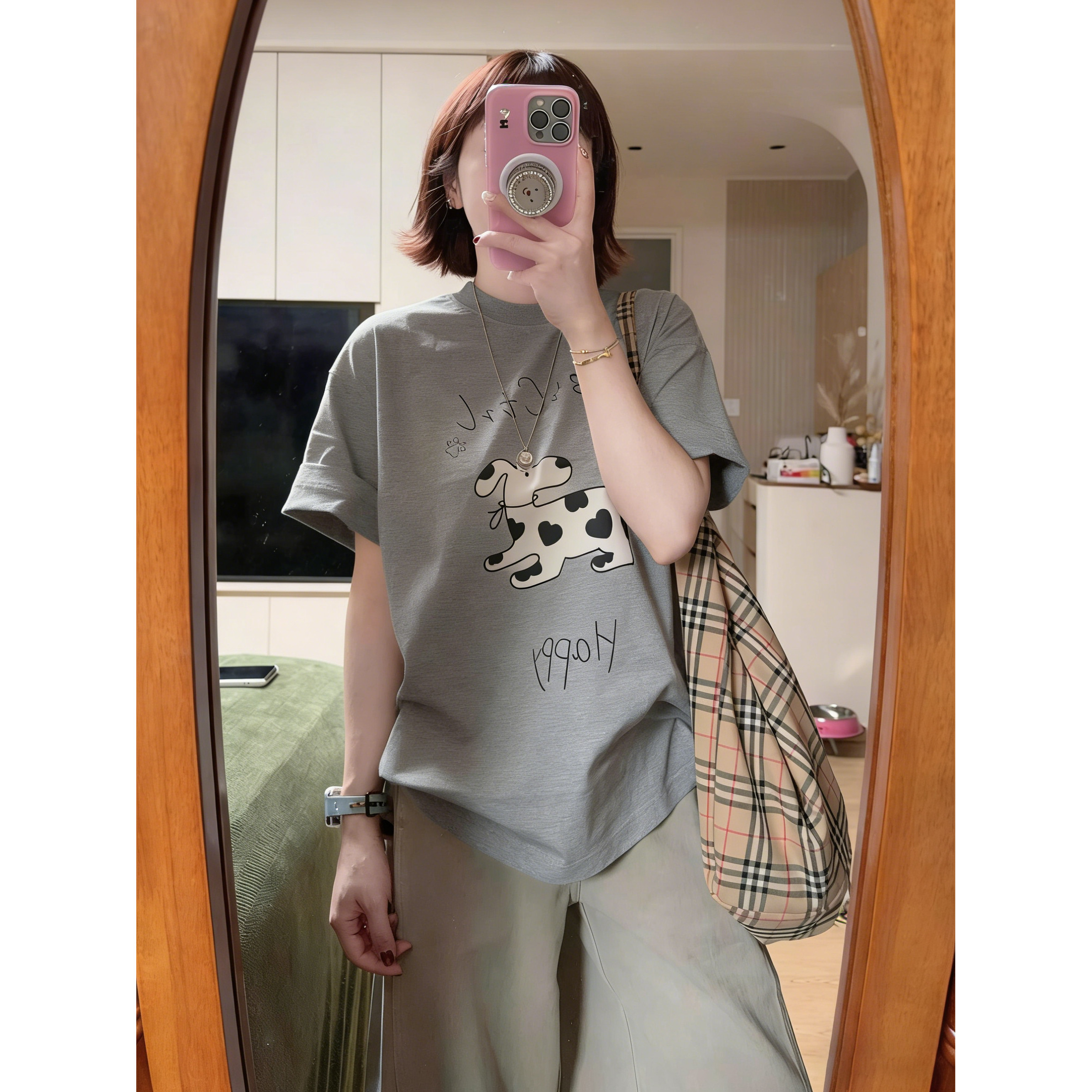 胖mm灰色纯棉大码短袖t恤女2026夏季新款宽松overseas显瘦上衣潮