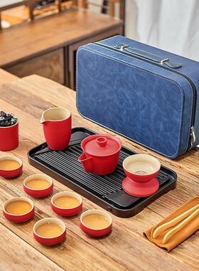 黑陶陶瓷小套功夫茶具家用轻奢套装泡茶壶盖碗杯旅行高档户外