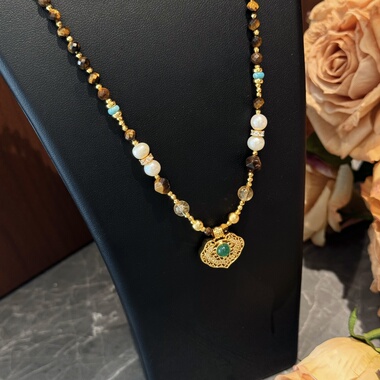 美拉德新中式双面如意虎眼石项链