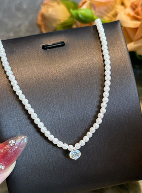 杨杨babytime 长期主义！3mm小米珍珠单钻项链纯银极简百搭锁骨链