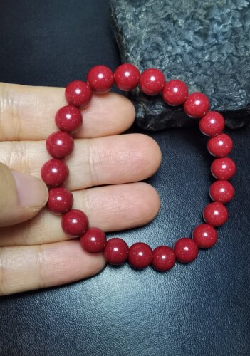 朱砂手串紫金砂高含量天然原矿本命年太岁手链男女款单圈手饰