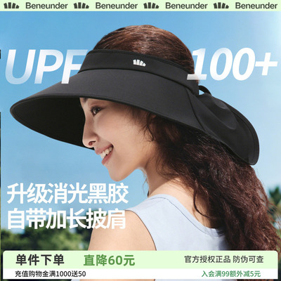 蕉下全环绕蛋卷帽BM557黑胶