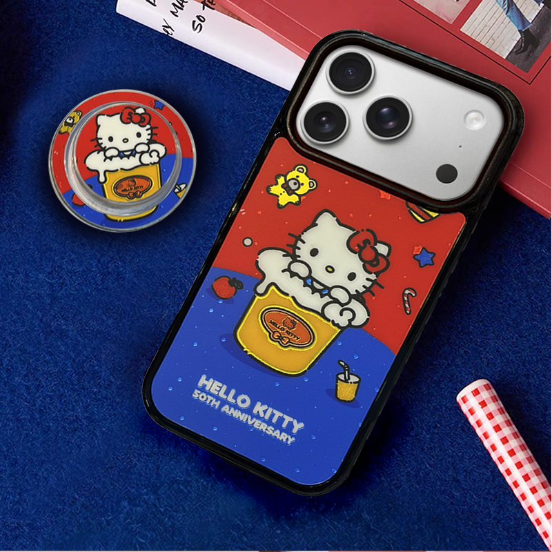 kitty蓝色底奶盖奶茶适用于苹果12手机保护壳高颜值16promax潮流手机壳创意17pro手机保护套卡通可爱,3C数码配件,手机保护套/壳,淘宝优惠券,粉丝福利购,淘宝优惠卷