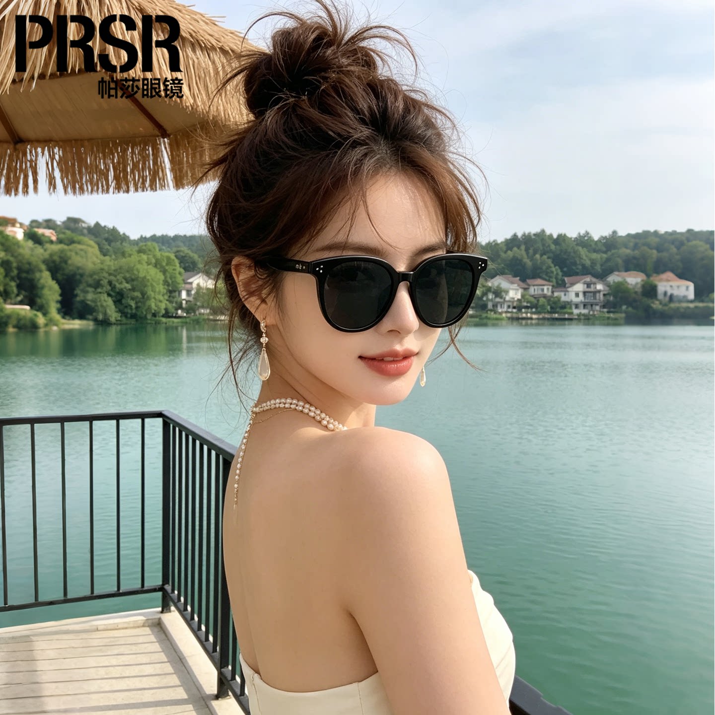帕莎复古椭圆框太阳眼镜女2026新款防紫外线高级感gm猫眼墨镜近视