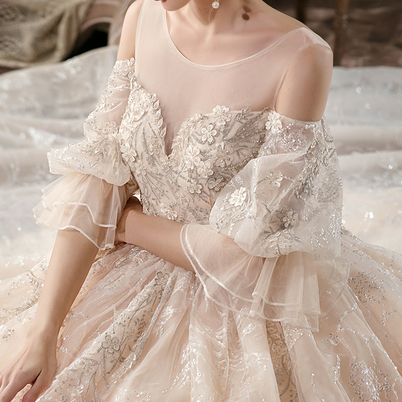 孕妇主婚纱礼服2020新款新娘森系梦幻大码高腰遮孕肚拖尾星空气质