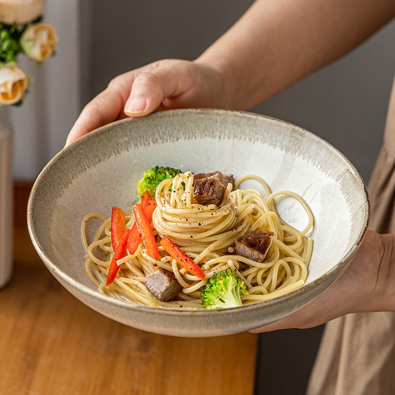 陶瓷敞口碗家用菜碗水果沙拉碗