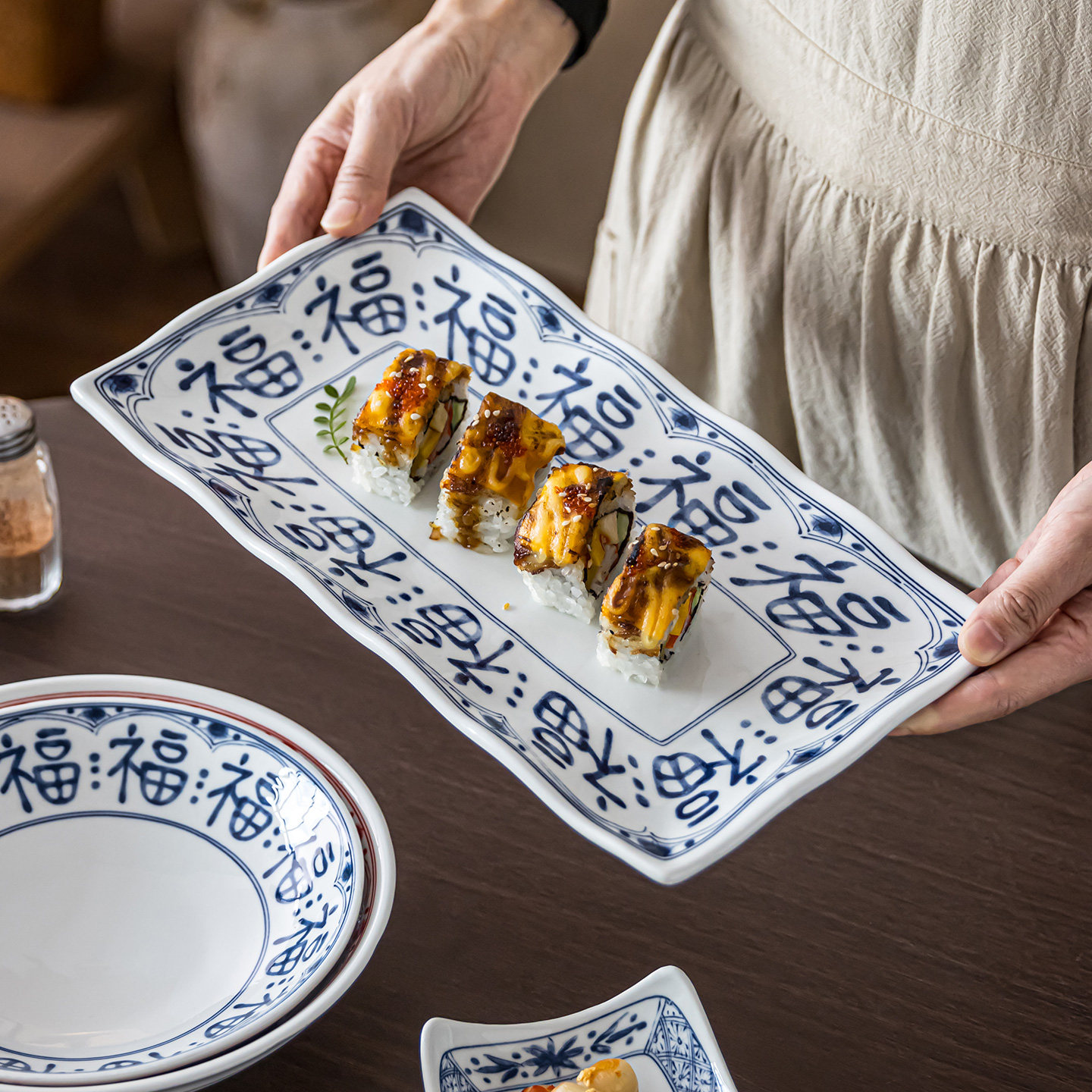 中古长方盘陶瓷盘家用盘子蒸鱼盘