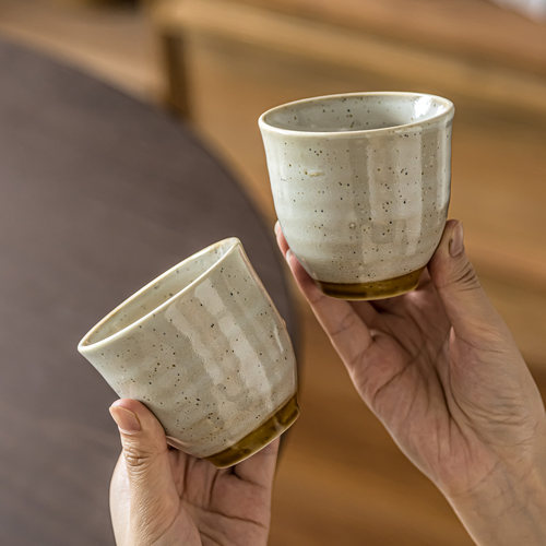 复古芝麻釉陶瓷杯家用茶杯