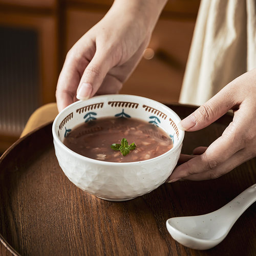 陶瓷花图碗6英寸碗手绘小碗饭碗