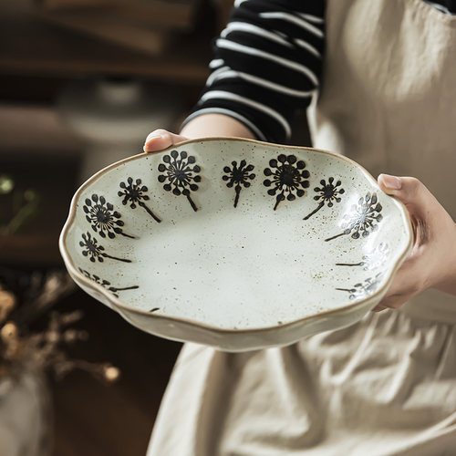 花朵盘网红餐厅摆盘陶瓷西餐盘