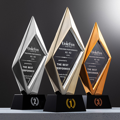 高档水晶五角星奖杯定制刻字