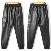 真皮皮裤 826 休闲真皮裤 子摩托车防风皮裤 男山羊皮修身 机车皮裤