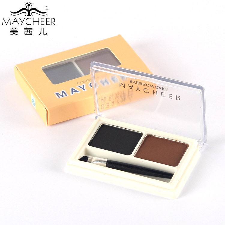 彩妆美茜儿MAYCHEER双色眉粉 自然立体防水防汗持久不脱妆4g