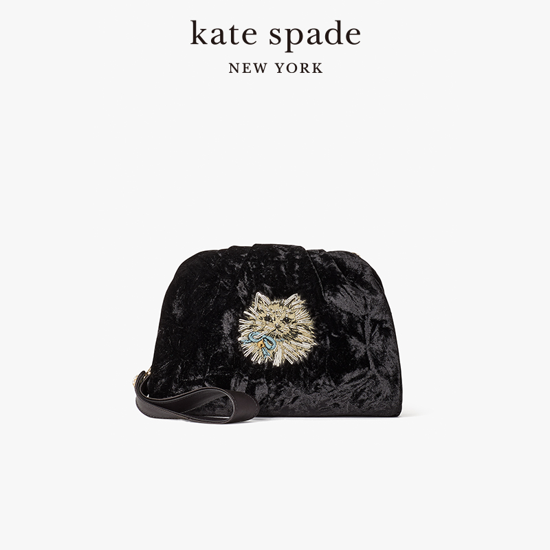 katespade猫咪刺绣链条斜挎包