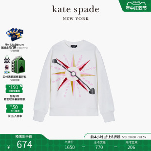 spade 嘉年华飞盘装 女 kate 饰卫衣时尚 圆领设计感通勤长袖