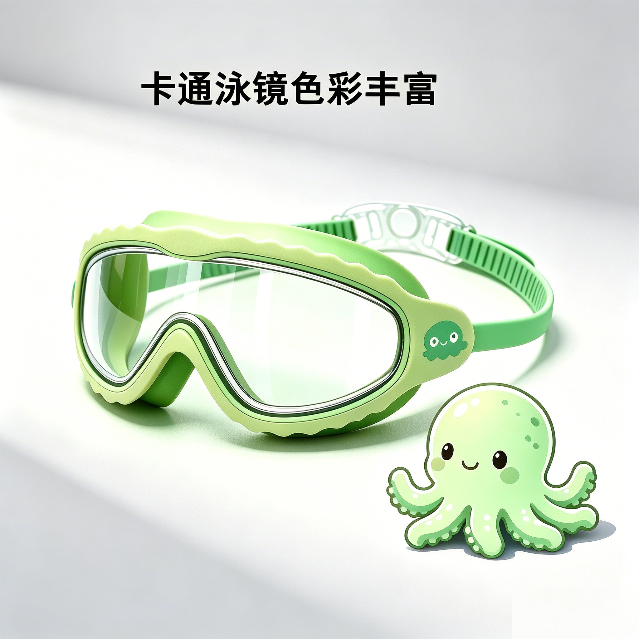 越浪章鱼儿童防雾护眼大框泳镜