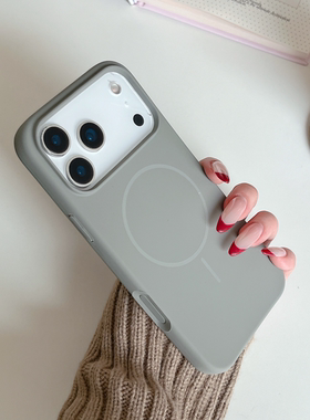 适用苹果17手机壳黑色大孔iphone17promax细圈磁吸液态16pro防摔15高端新品14保护套13情侣男女17 r