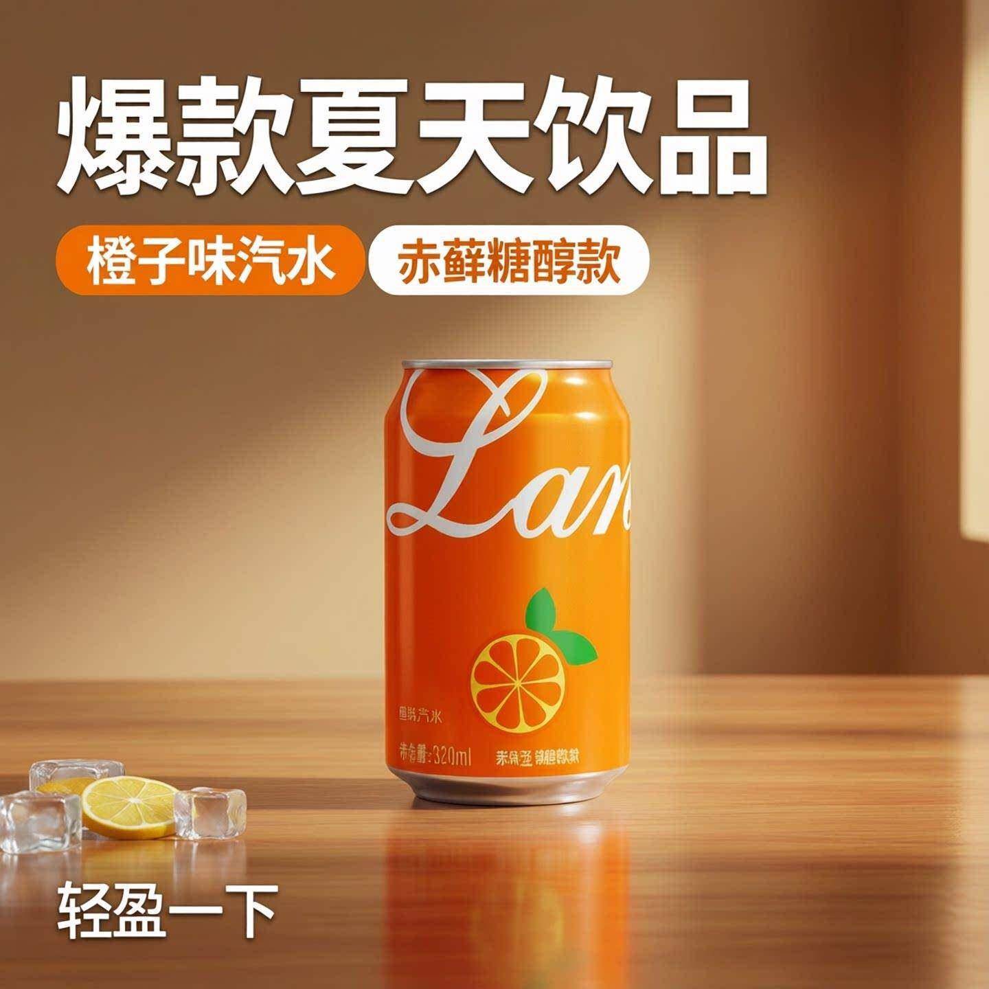 橙蜜味320ML*6罐果汁饮料气泡水