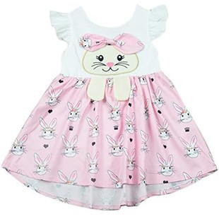 Flutter Bunn Easter Dresses Girls Sleeve Toddler Rabbit Baby