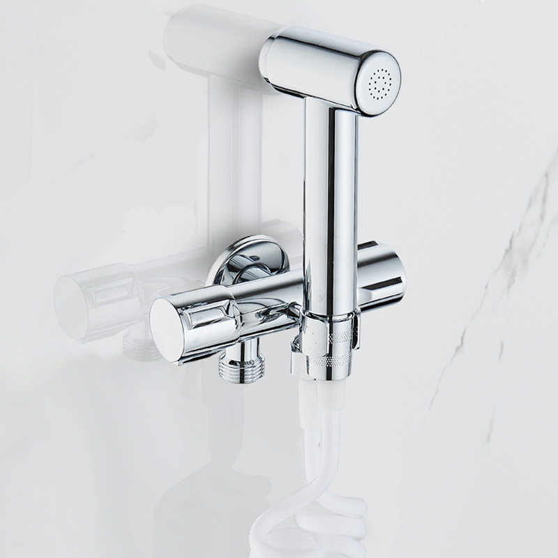 黄铜银色马桶喷枪清洗增压高压冲洗喷头龙头卫生间马桶伴侣妇洗器