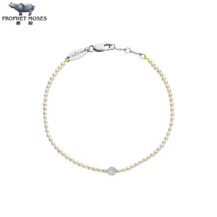 redline 0.19克拉圆形钻石绒球珍珠金绳制手链 红绳女士2023新款