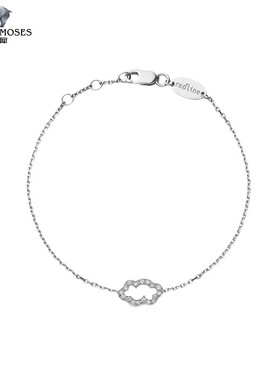 redline/红绳女士2023新款Nuage 0.09克拉云朵圆形钻石金链制手链