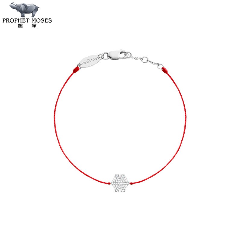 红绳女士雪花吊坠绳制手链