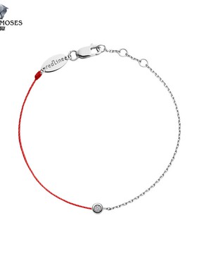 redline/红绳女士2023新款Minimaliste 0.02克拉钻石半绳半链手链
