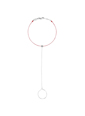 红绳女士钻石金绳制手链