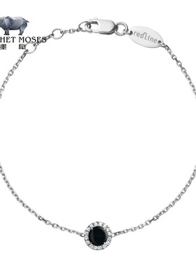 Redline/红绳女士Reine Onyx 玛瑙石白金链条手链