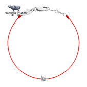 Pure Redline 红绳女士Mini Fish白金小猫镶钻童趣精致手链