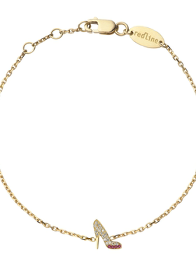 RedLine/红绳女士手链高跟鞋钻红宝石18K金四色选新款首饰