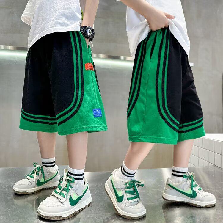 童装男童撞色短裤夏天休闲运动裤儿童五分裤中大童2023夏装新款潮