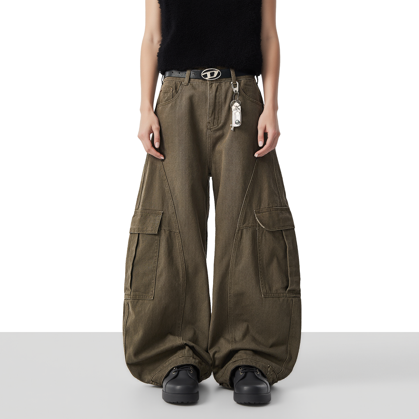 美式复古解构设计多口袋工装裤