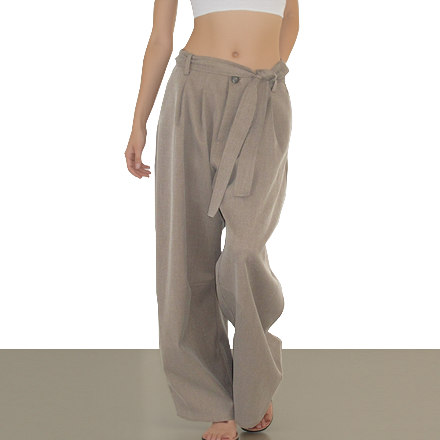 美式复古宽松显瘦垂感拖地长裤潮