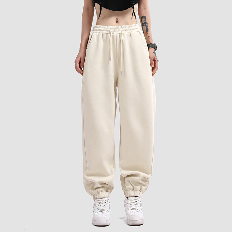 原创国潮设计加绒卫裤宽松