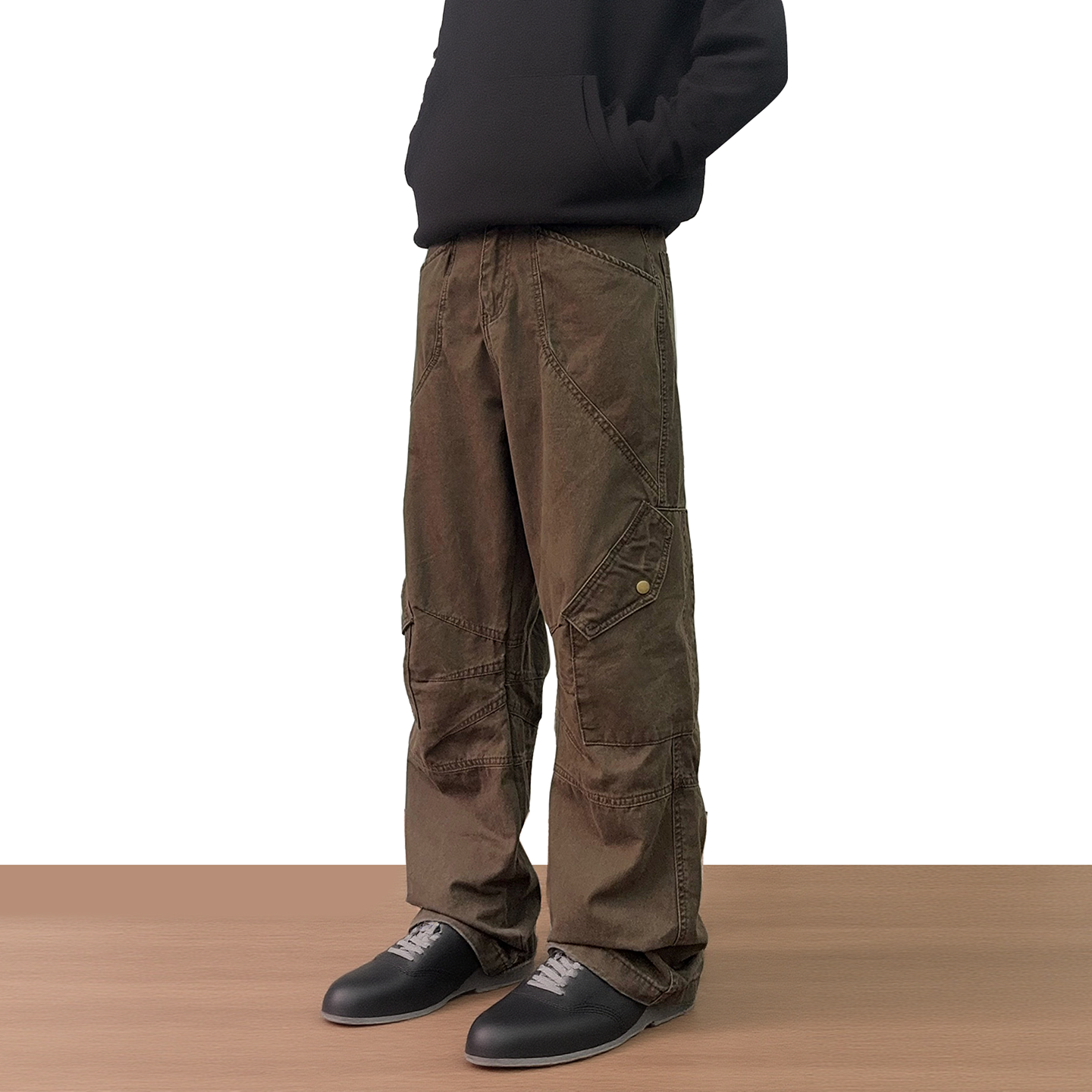 美式褶皱多口袋工装裤2025新款