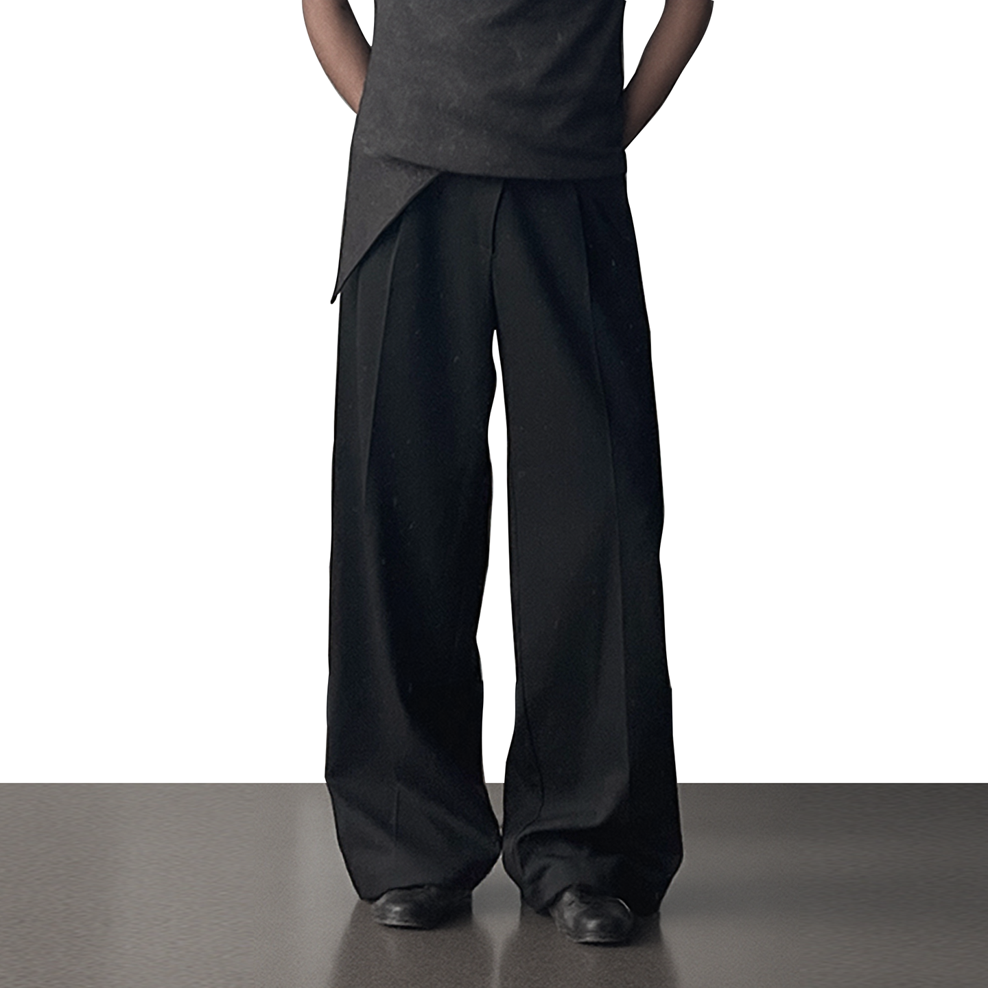 复古斜门襟垂感西装裤2025新款潮