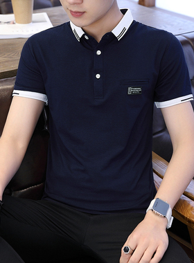 2020男士POLO衫短袖男保罗衫夏季纯棉翻领T恤百搭半袖潮流上衣服