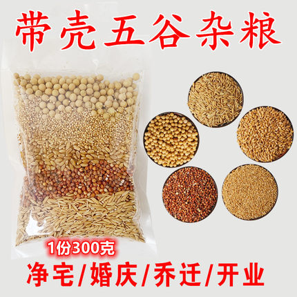 带壳五谷杂粮搬家入宅结婚开业带皮佛道用品传统民俗新房乔迁安宅