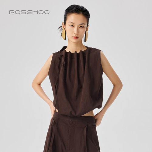 ROSEMOO/容子木26夏商场同款棉感轻肌理无袖套头上衣RWM2TC301C