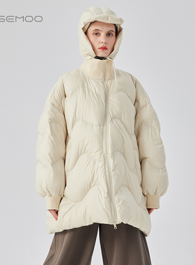 容子木ROSEMOO24年冬季新款哑光雾面弧形门襟羽绒服RCL4YP403D