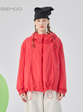 容子木ROSEMOO26春【商场同款】滑爽挺阔连帽短款棉服RWM1OP010T