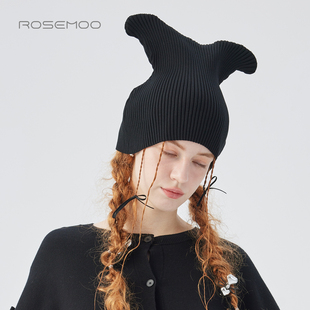 容子木ROSEMOO25冬 挺阔干爽弧度毛织帽子RSS4HP278B 商场同款
